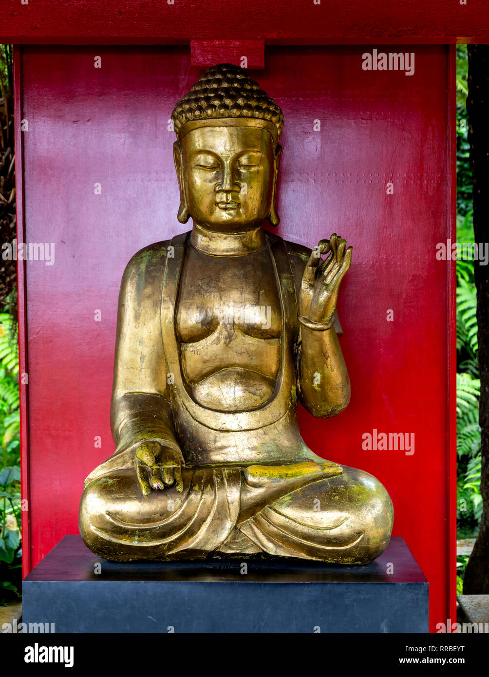 Golden Buddha Statue In The Japanese Garden Monte Palace Tropical Gardens Funchal Madeira Portugal Stock Photo Alamy