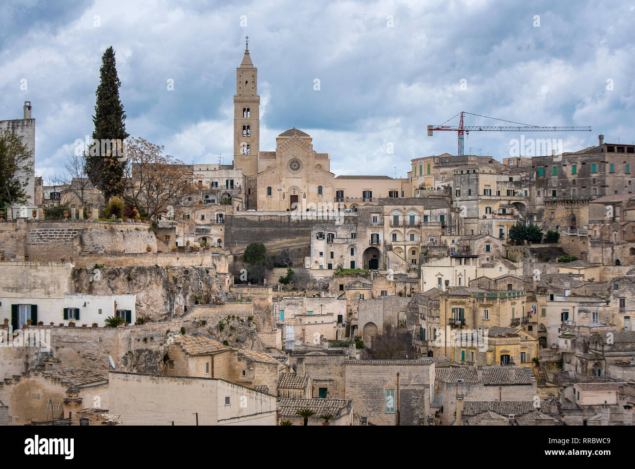 Matera, Basilicata, Italy, landscape at day of the old town (sassi di Matera), European Capital of Culture 2019 Stock Photo