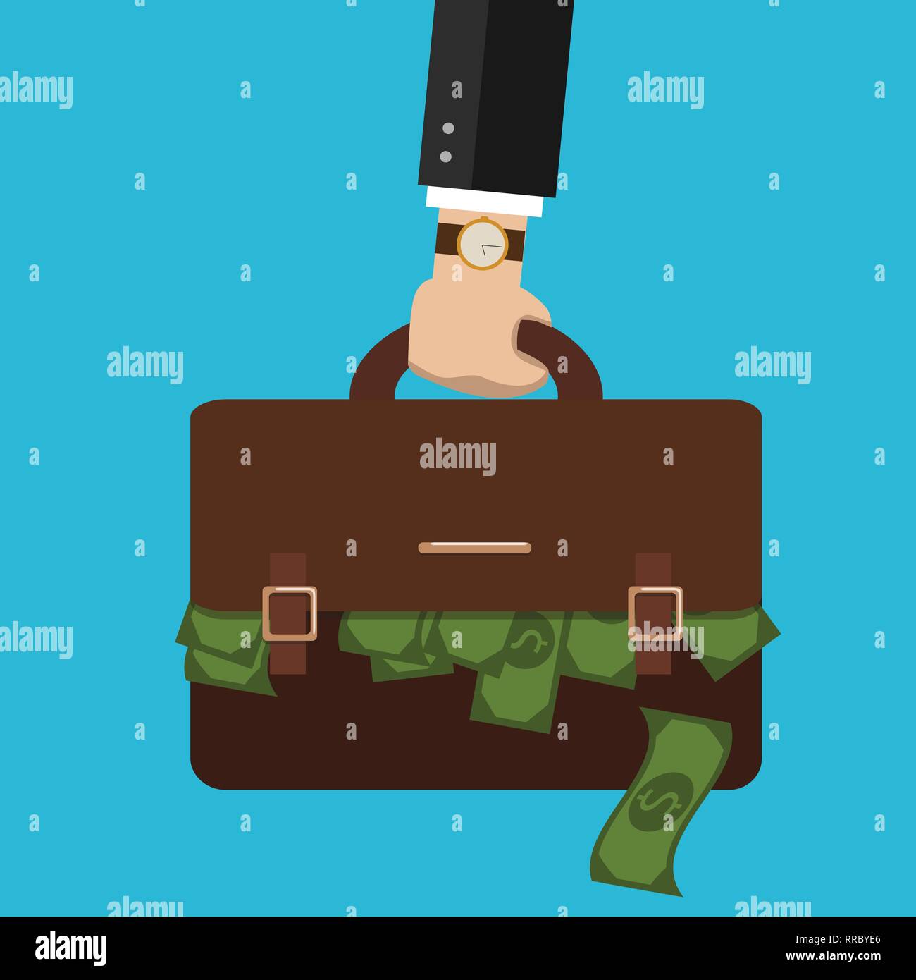 Bussiness, hand holding briefcase. Vector Stock Vector Image & Art - Alamy