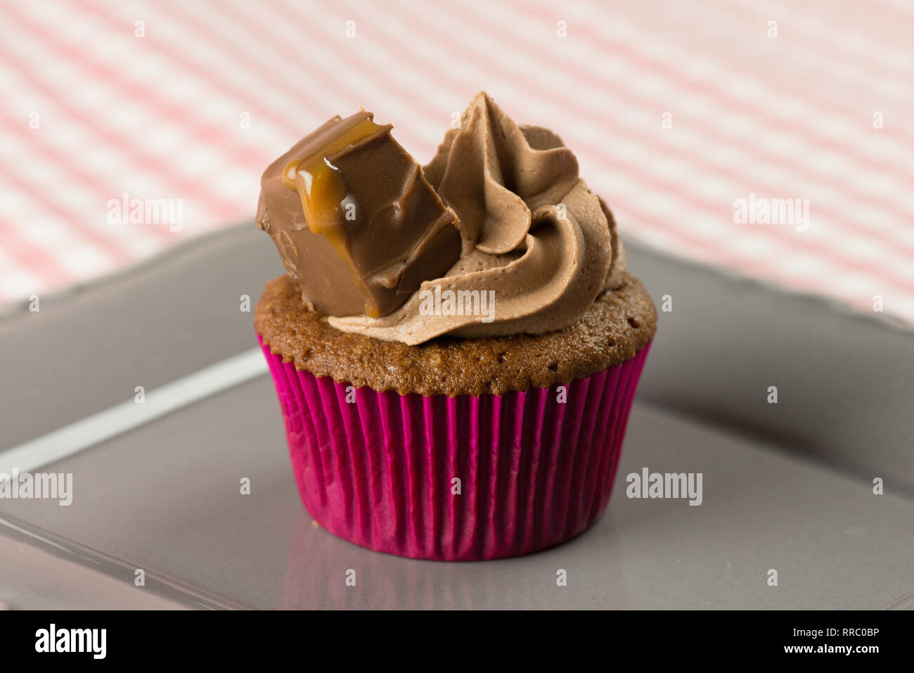 Mars and Chocolate cupcakes, delicious and yummy Mars and Milk chocolate cupcake Stock Photo