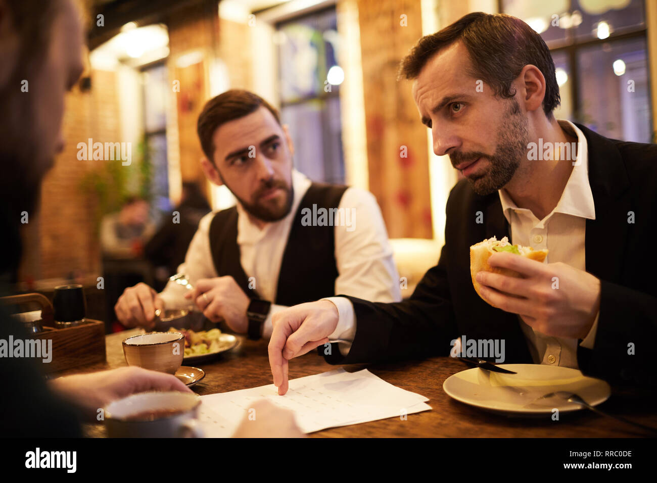 Two Business People in Restaurant Stock Photo
