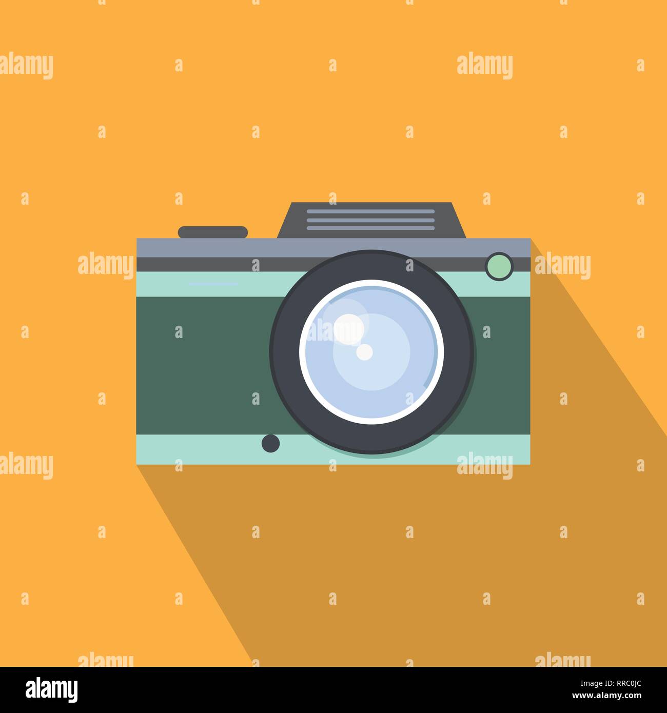 Retro camera, vintage camera, flat style design. Old photo camera. Photo shooting. Vector
