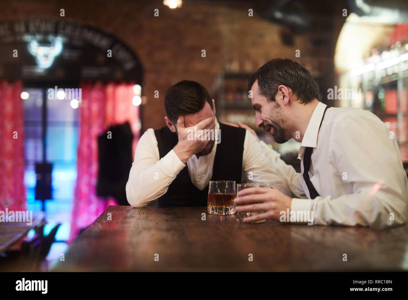 Drunk Business People in Pub Stock Photo - Alamy