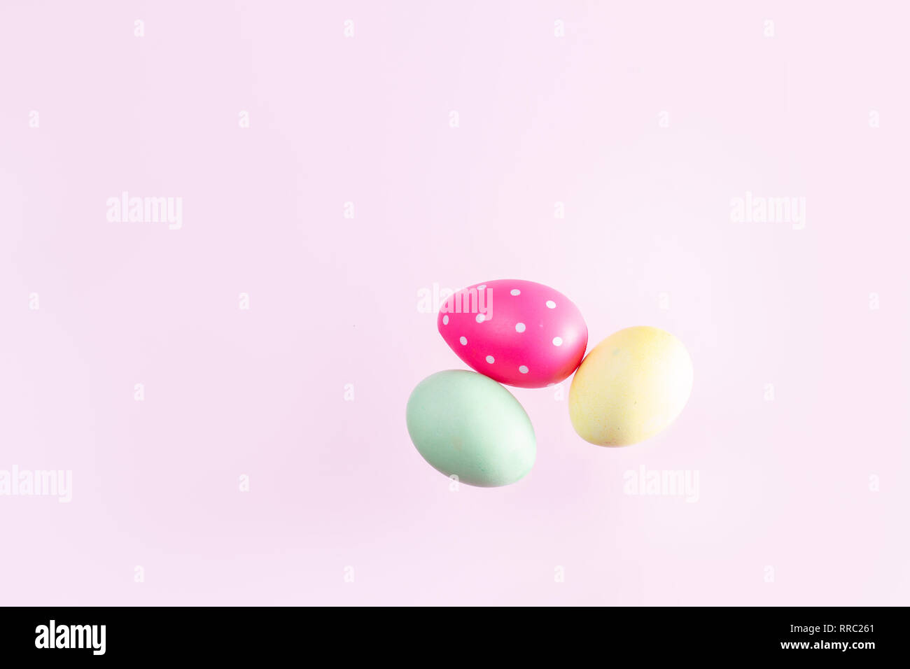 Easter scene with colored eggs Stock Photo