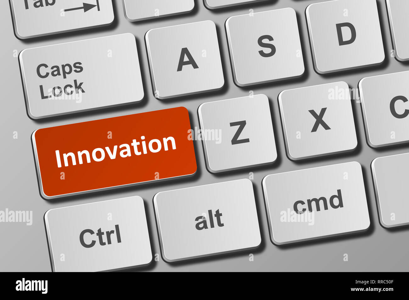 Close-up view on conceptual keyboard with innovation button Stock Photo ...