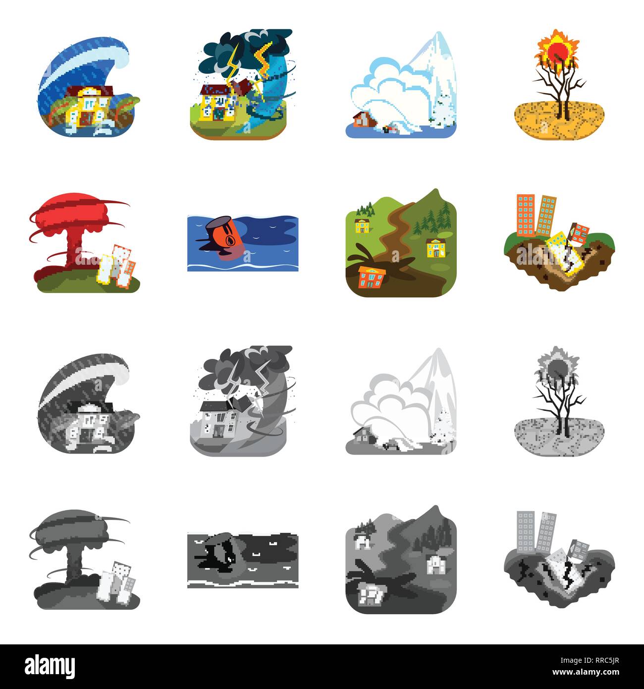 Isolated object of weather and distress icon. Set of weather and crash ...