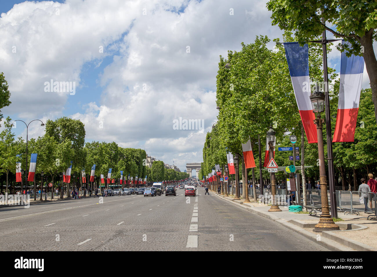 Avenue des Champs Elysees in Paris Stock Photo