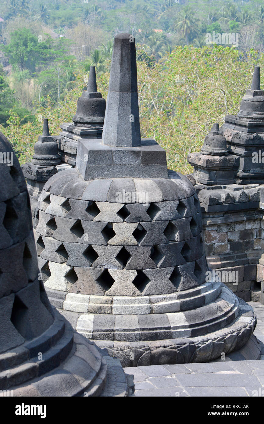 Mahayana Buddhist Temple (9th century), Borobudur, Central Java ...