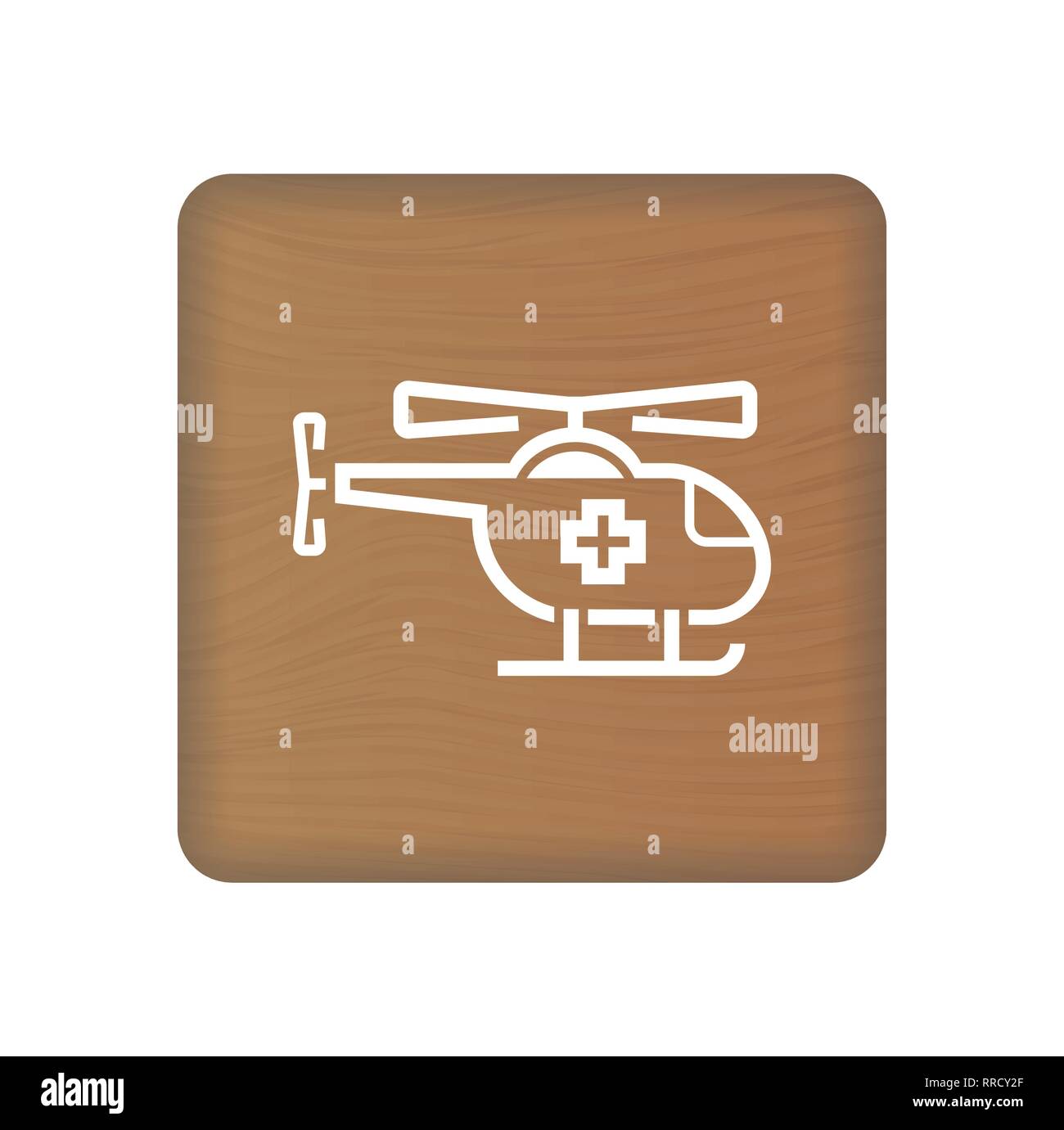 Air Medical Service Icon, Medical Helicopter Sign On Wooden Blocks ...
