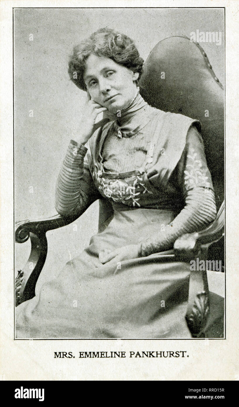 Emmeline Pankhurst 1907-1914, postcard, photograph portrait Stock Photo