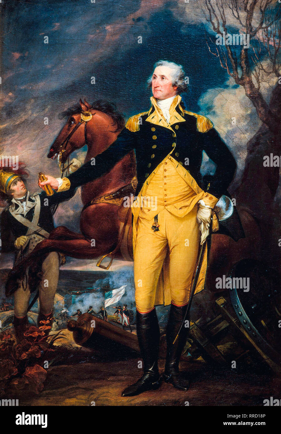 George Washington before the Battle of Trenton, John Trumbull, c. 1792 portrait painting Stock Photo