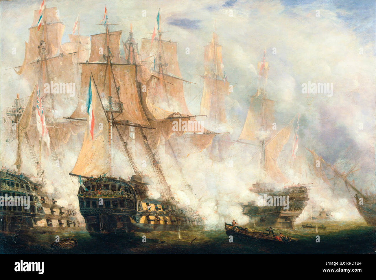 John Christian Schetky, The Battle of Trafalgar, c. 1841 painting Stock Photo