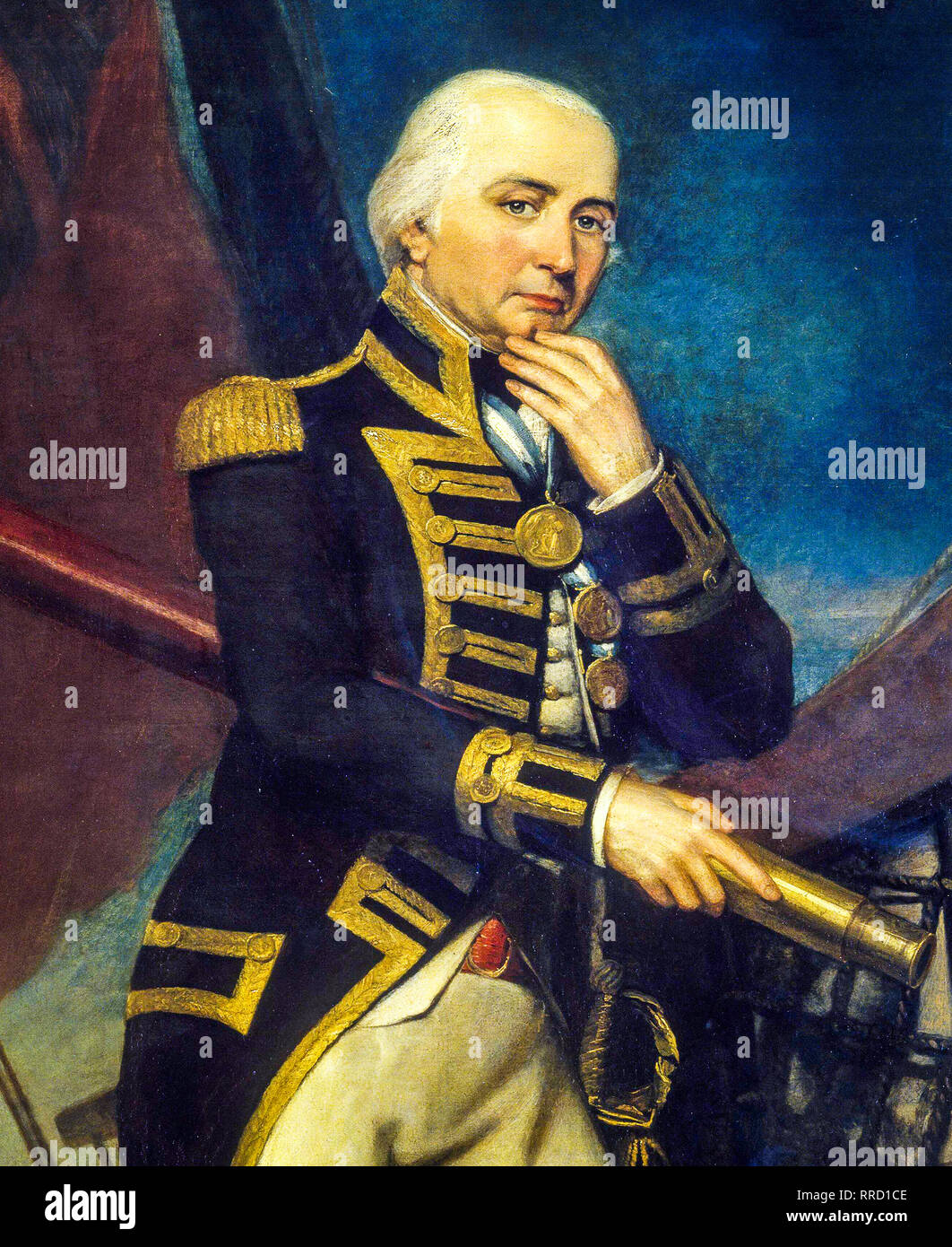 Vice-Admiral Cuthbert Collingwood, portrait painting, 1827 by Henry Howard Stock Photo