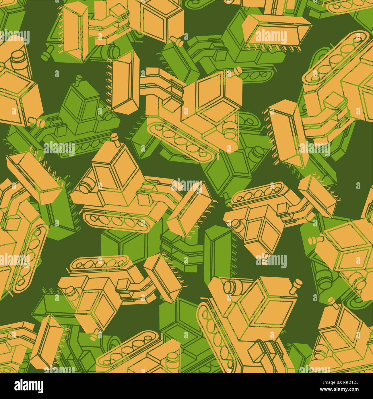 Bulldozer Army pattern seamless. Grader Military background. Agrimotor ...