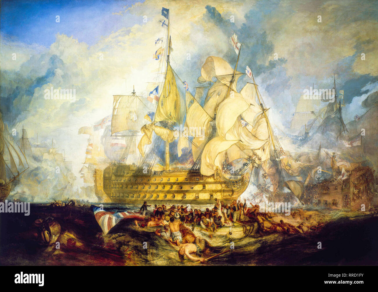 JMW Turner, The Battle of Trafalgar, 21 October 1805, painting in oil on canvas, circa 1822 Stock Photo