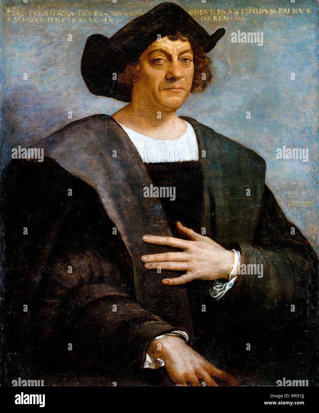 Portrait of a Man, said to be Christopher Columbus, 1519 painting Stock Photo