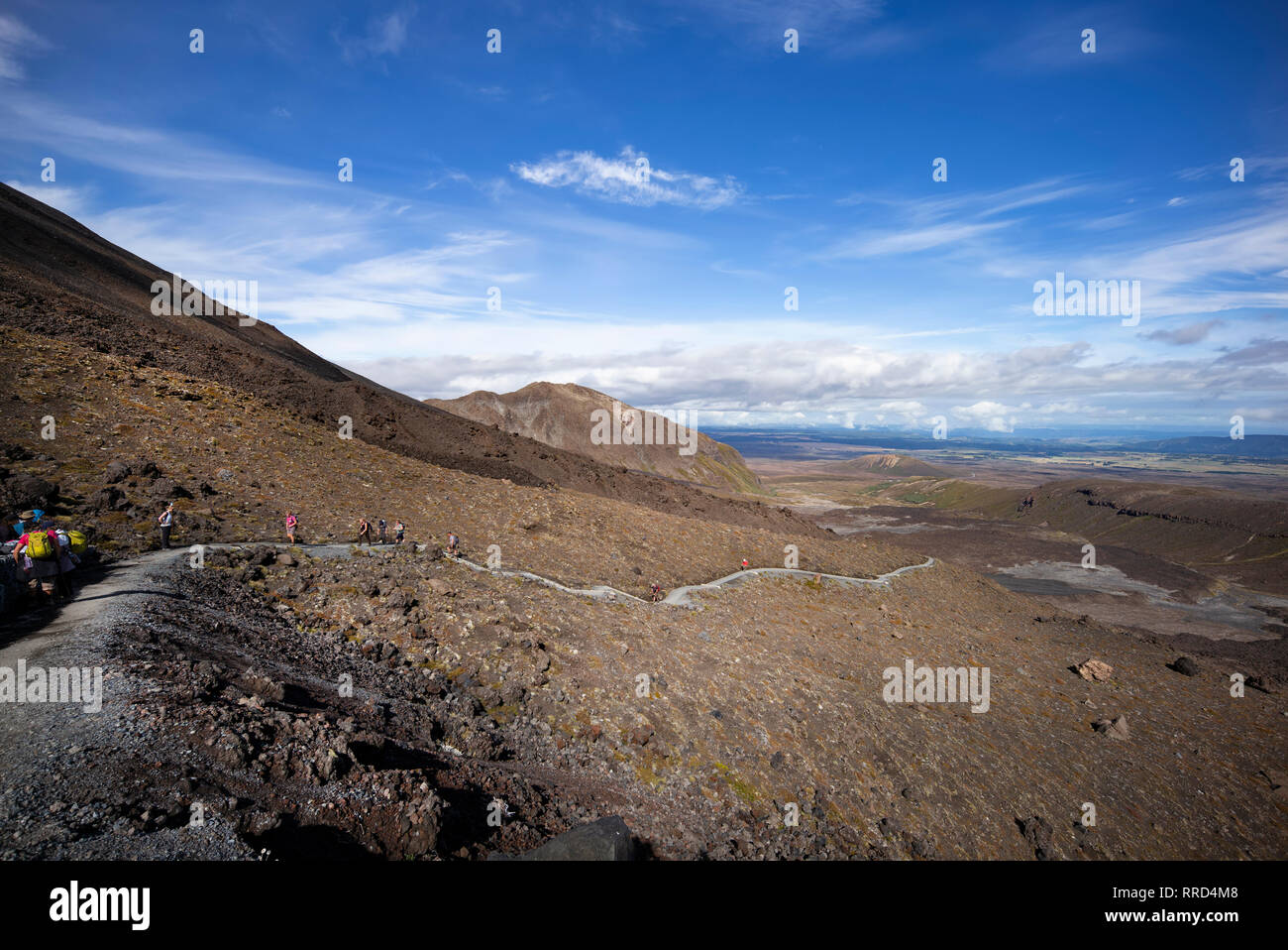 The landscape of the Tongariro walking route, New Zealand. Stock Photo