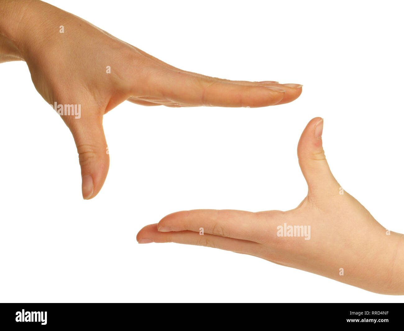 Woman and Children Hand Frame Symbol - White Background Stock Photo - Alamy