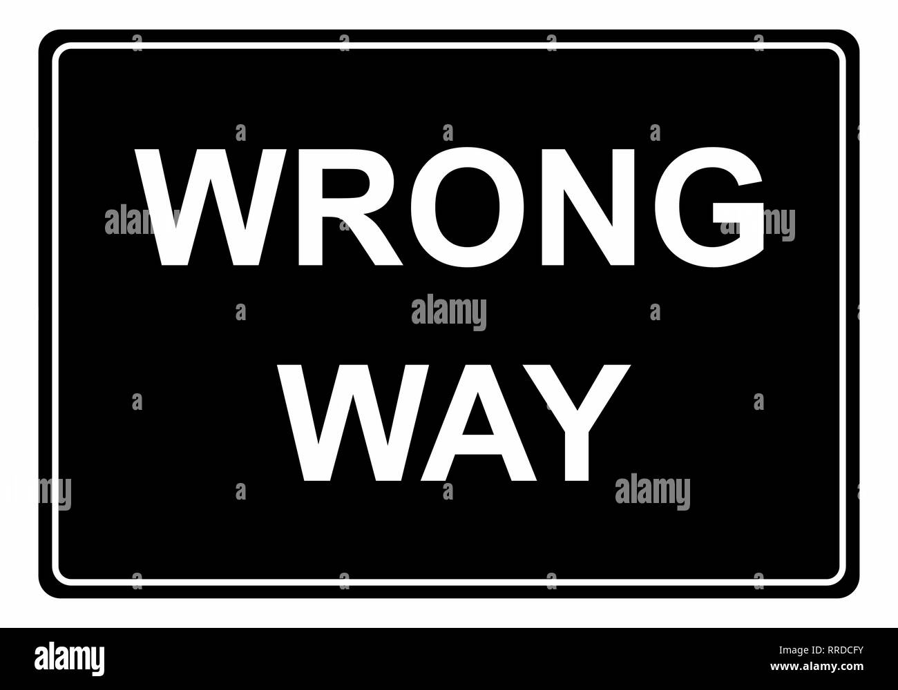 Illustration of a Wrong way traffic sign Stock Vector