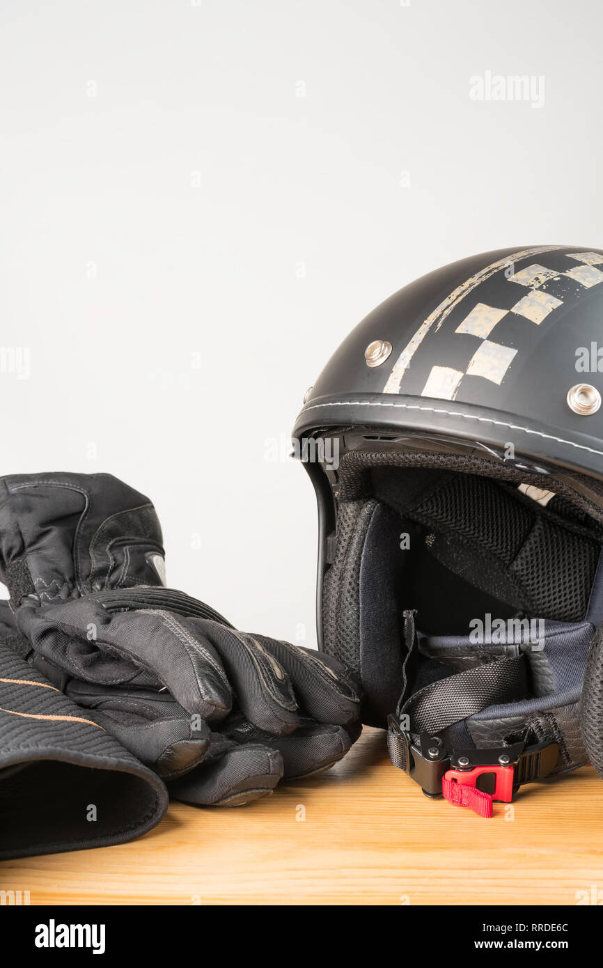 Motorcycle protective gear open face helmet, gloves and kidney belt