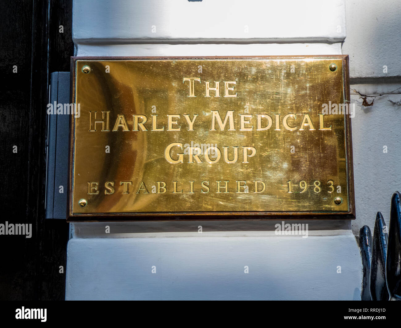 The Harley Medical Group sign, Harley Street London Stock Photo Alamy