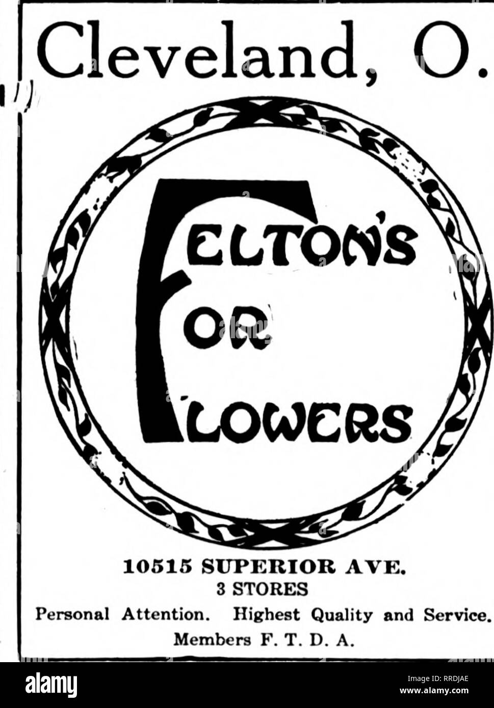 . Florists' review [microform]. Floriculture. SCHRAMM BROS. 1315 Cherry St. TOLEDO, OHIO Stock, Workmanship and Service first-class. Send us some orders and we will reciprocate. HELEN F. PATTEN 907 Madison Ave. Member F.T.D. SUDER* TheToledo,Ohio,Flori^s A. A. SUDER. Proprietor 2941-3003 CHERRY STREET AKRON, OHIO THE HEEPE CO. EXCLUSIVE FLORIST AKRON, OHIO TT''^^ IIAMMKKSCHMIDT &amp; CLARK 12 W. MARKET ST. TOLEDO, OHIO METZ &amp; BATEMAN 221 Superior St. McnilxM-s F. T. D. COLUMBUS, O.. and Vicinity THE MUNK FLORAL CO., Growers Can Fill All Retail Orders The Wilson Seed &amp; Floral Co. ,^-'iK Stock Photo