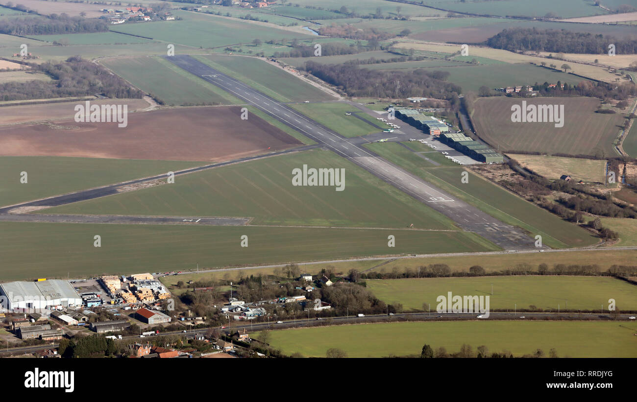 aerial view of Gamston Airport Stock Photo