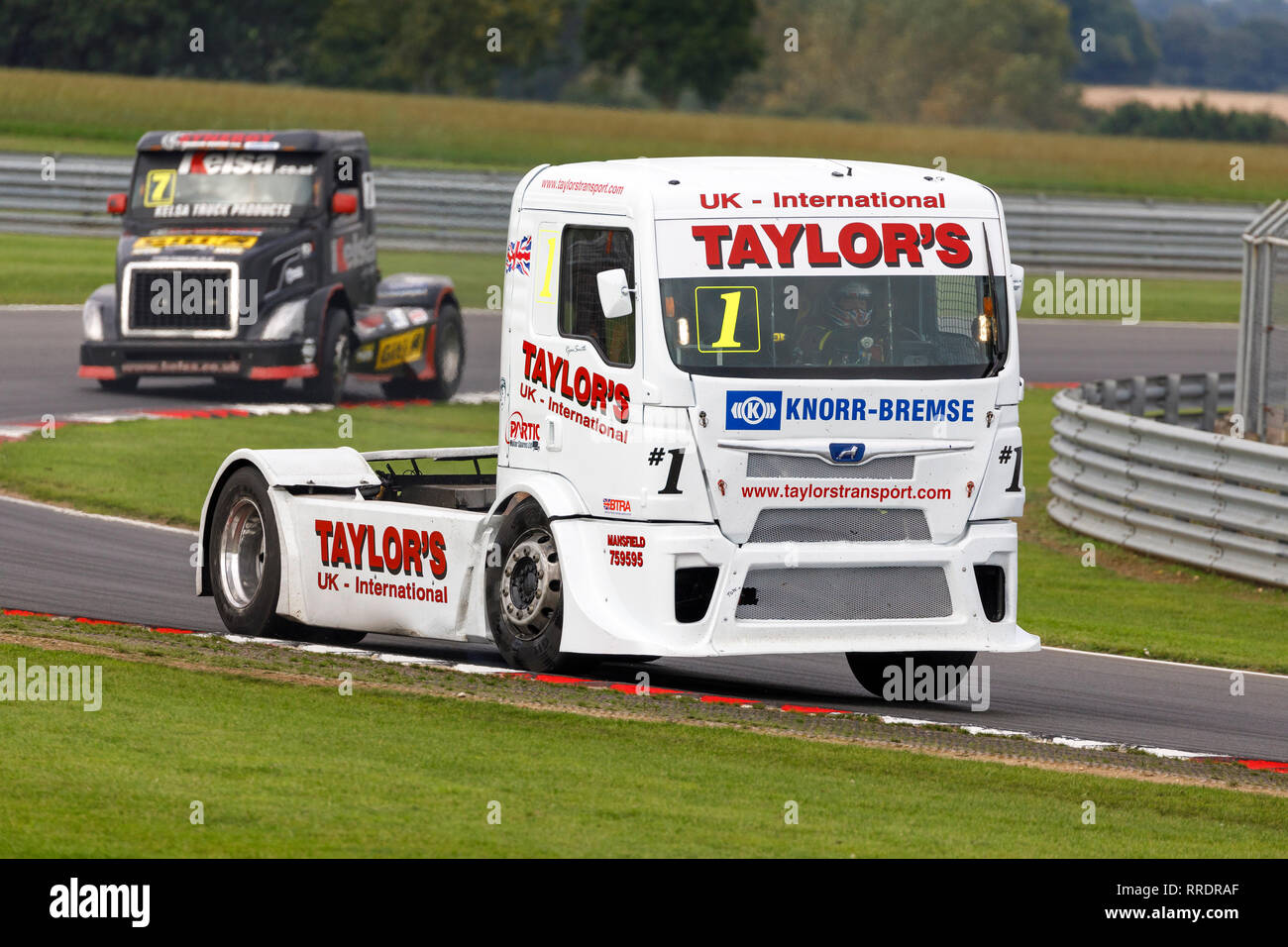 Ryan Smith in the MAN TGA, Division 1, Snetterton 2018 Truck race event, Norfolk, UK. Stock Photo