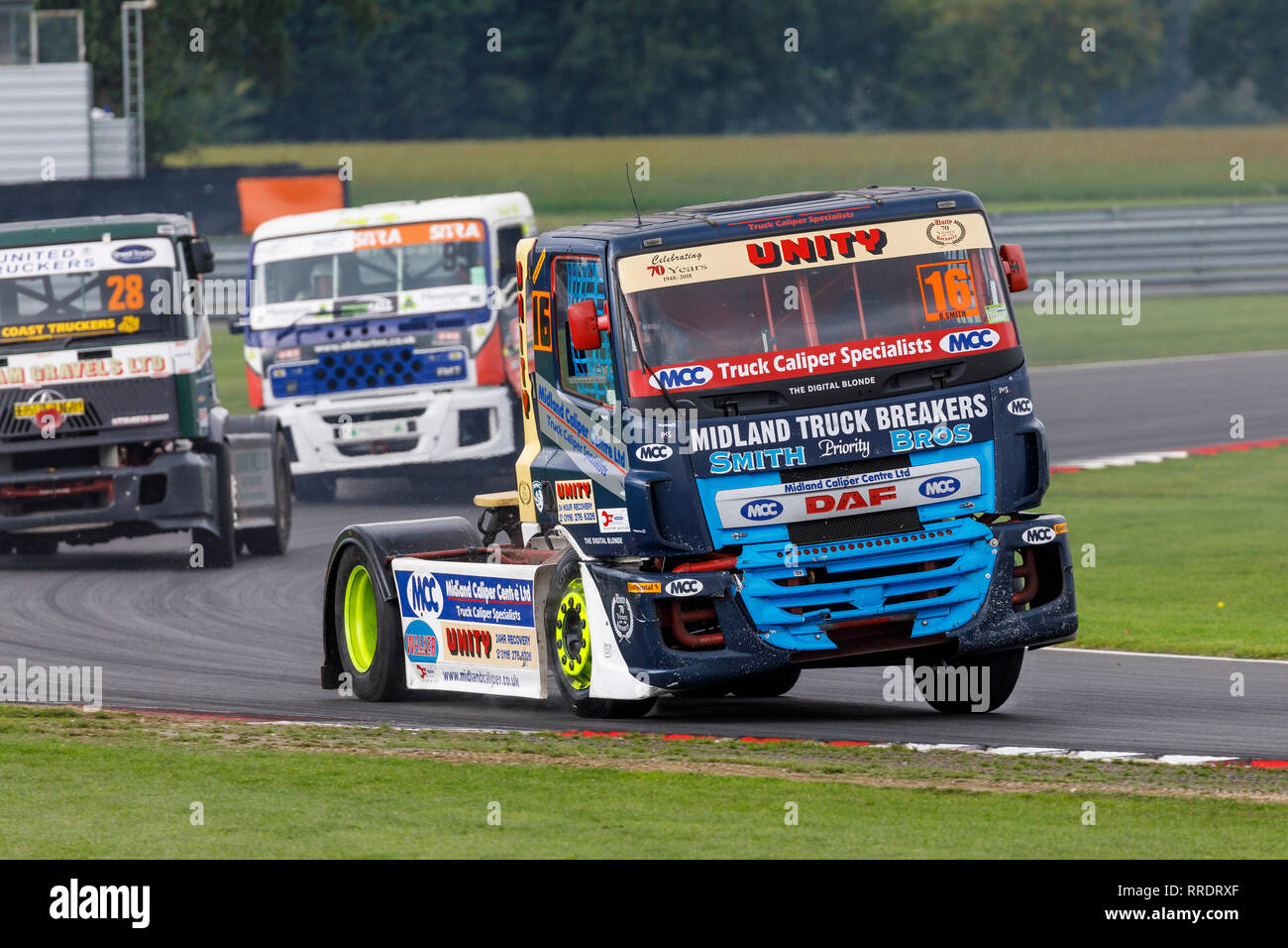 Brad Smith in the DAF CF, Division 2, Championship truck racing event at Snetterton 2018, Norfolk, UK. Stock Photo