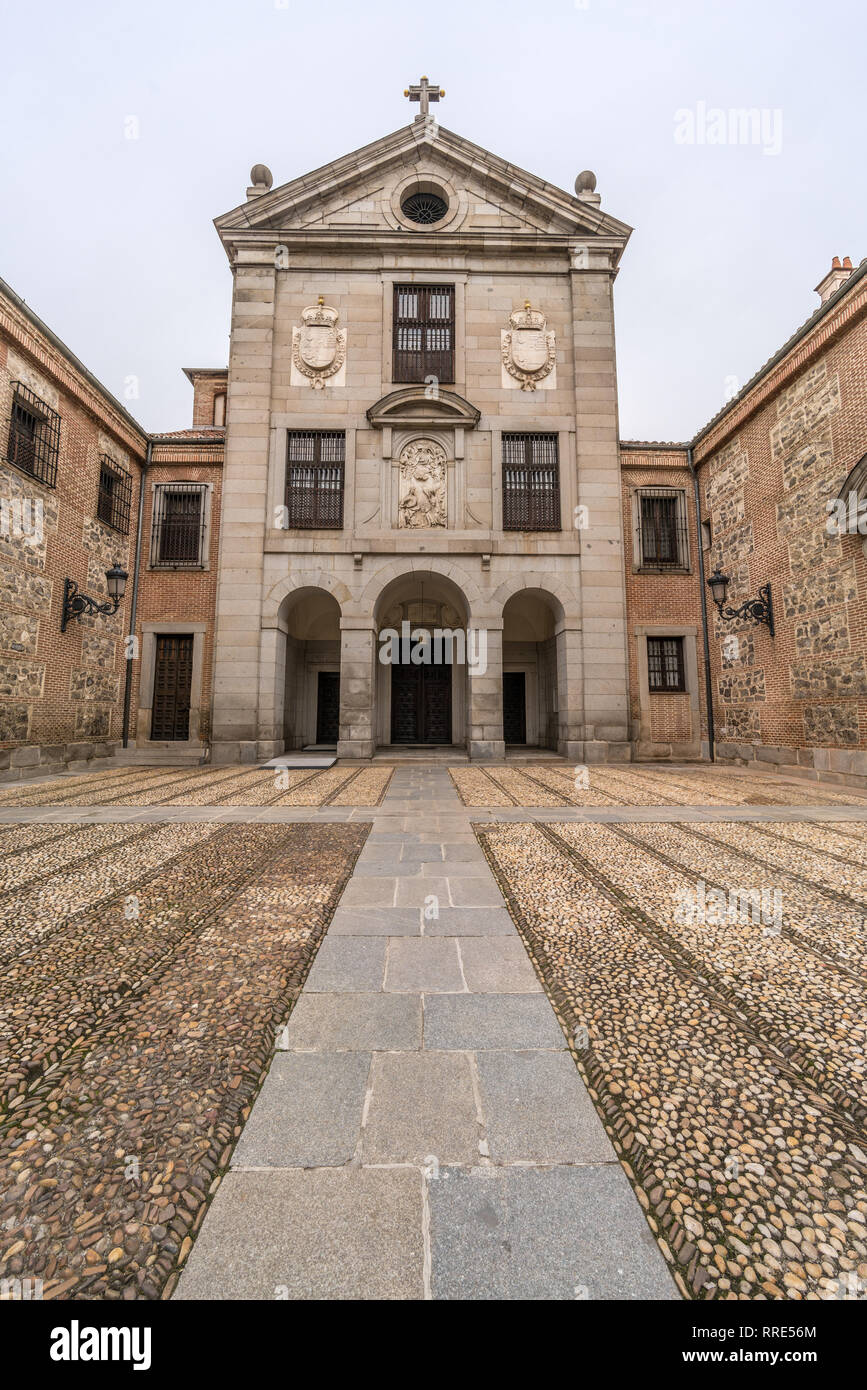 Exterior fcade of Real Monasterio de la Encarnacion (Royal Monastery of the Incarnation) Convent of the order of Recolet Augustines. Located in Madrid Stock Photo