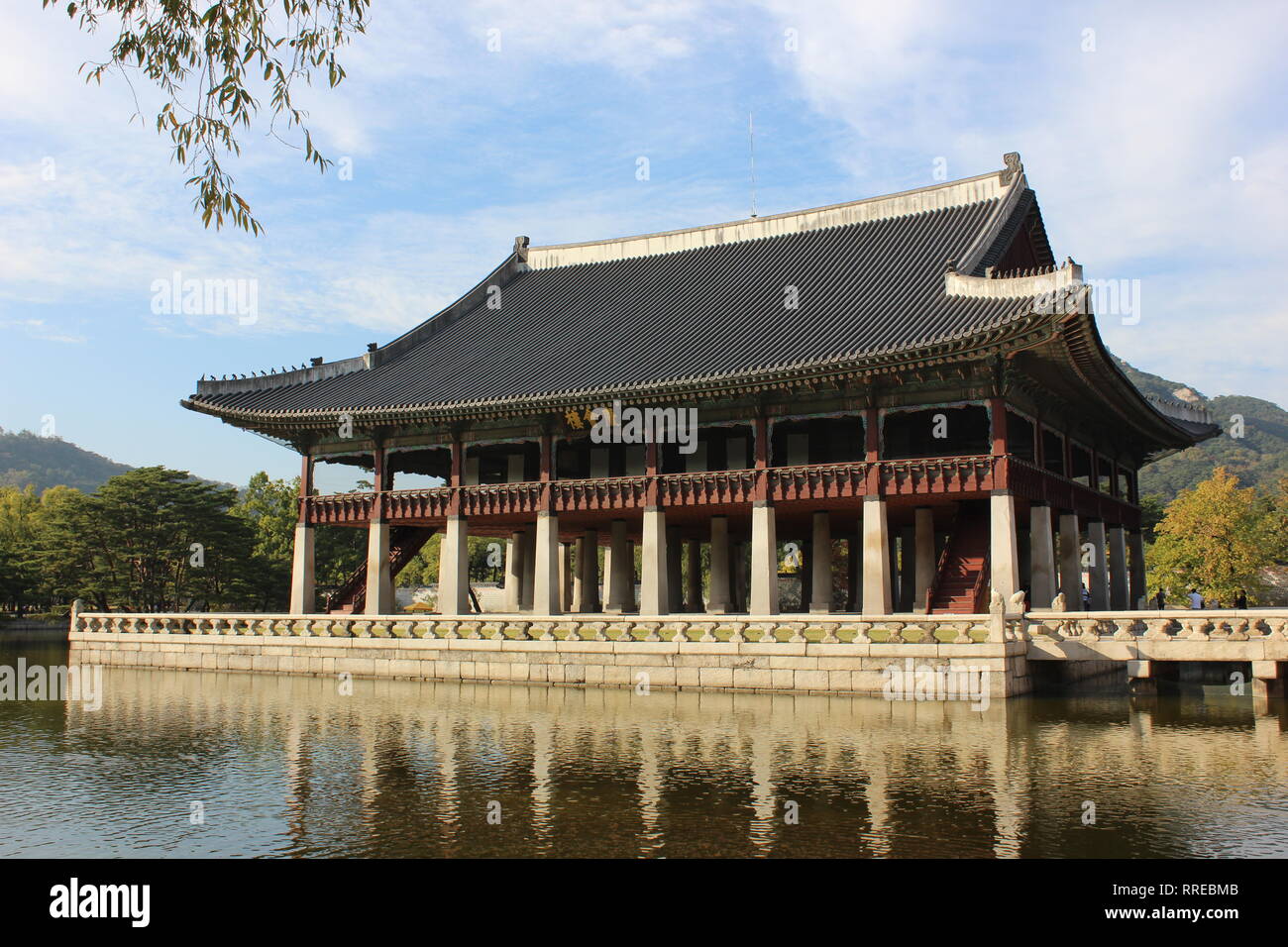 Gyeonghoeru Pavilion at Gyeongbok Palace in Seoul, South Korea Stock