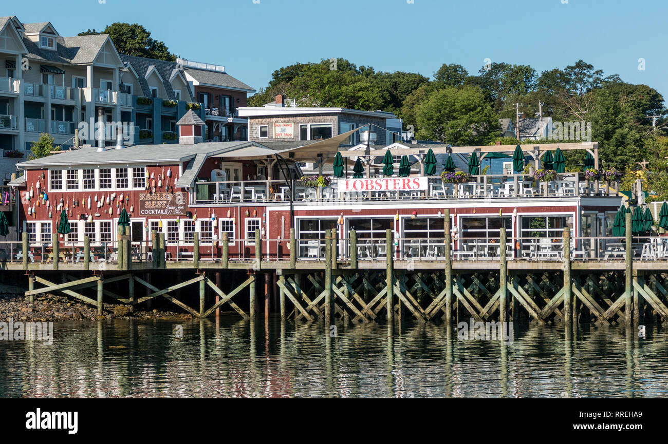 Bar Harbor, Maine, USA 31 July 2017 The Eagle Nest Restaurant in the