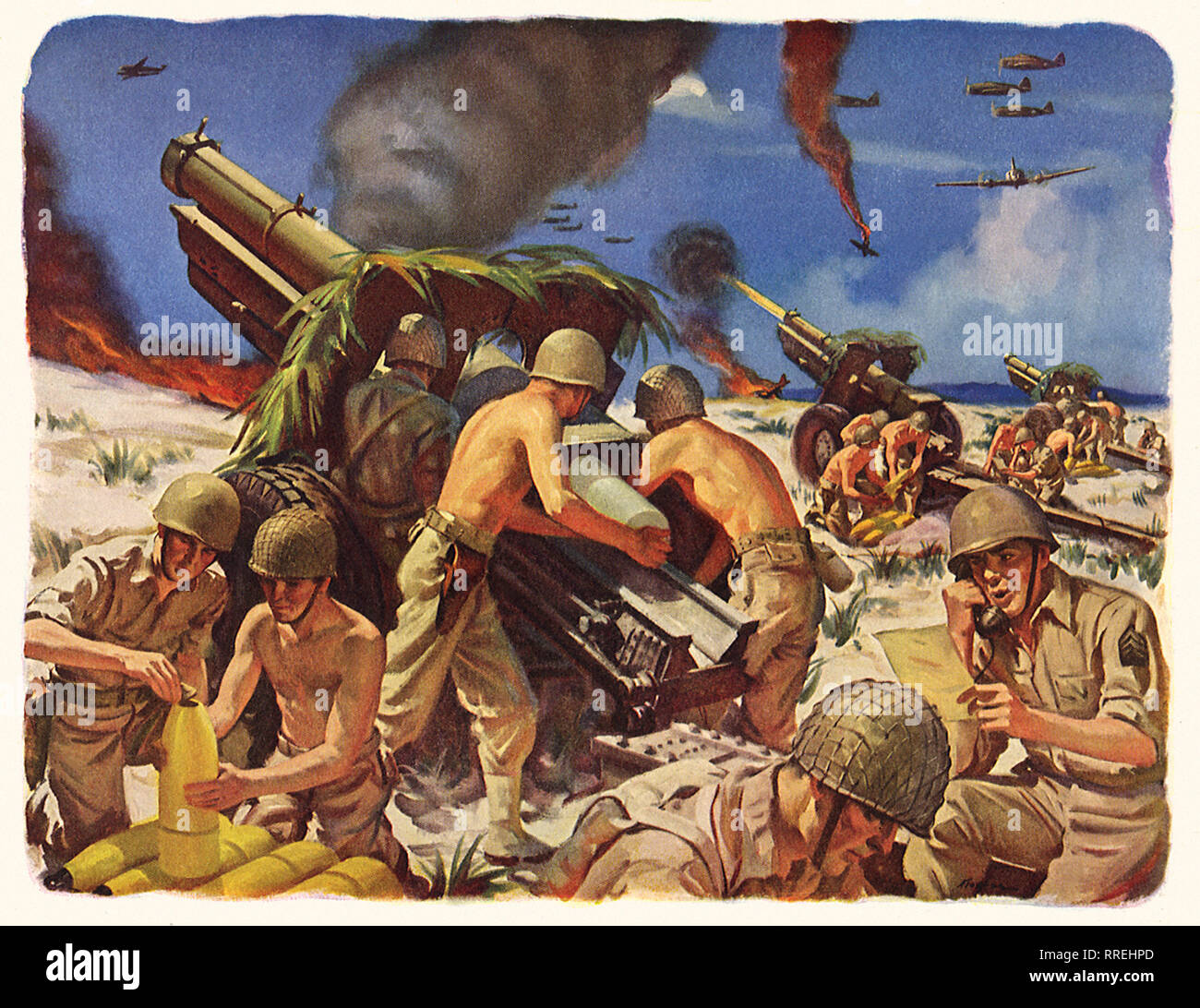 Battery of American Field Guns Stock Photo Alamy