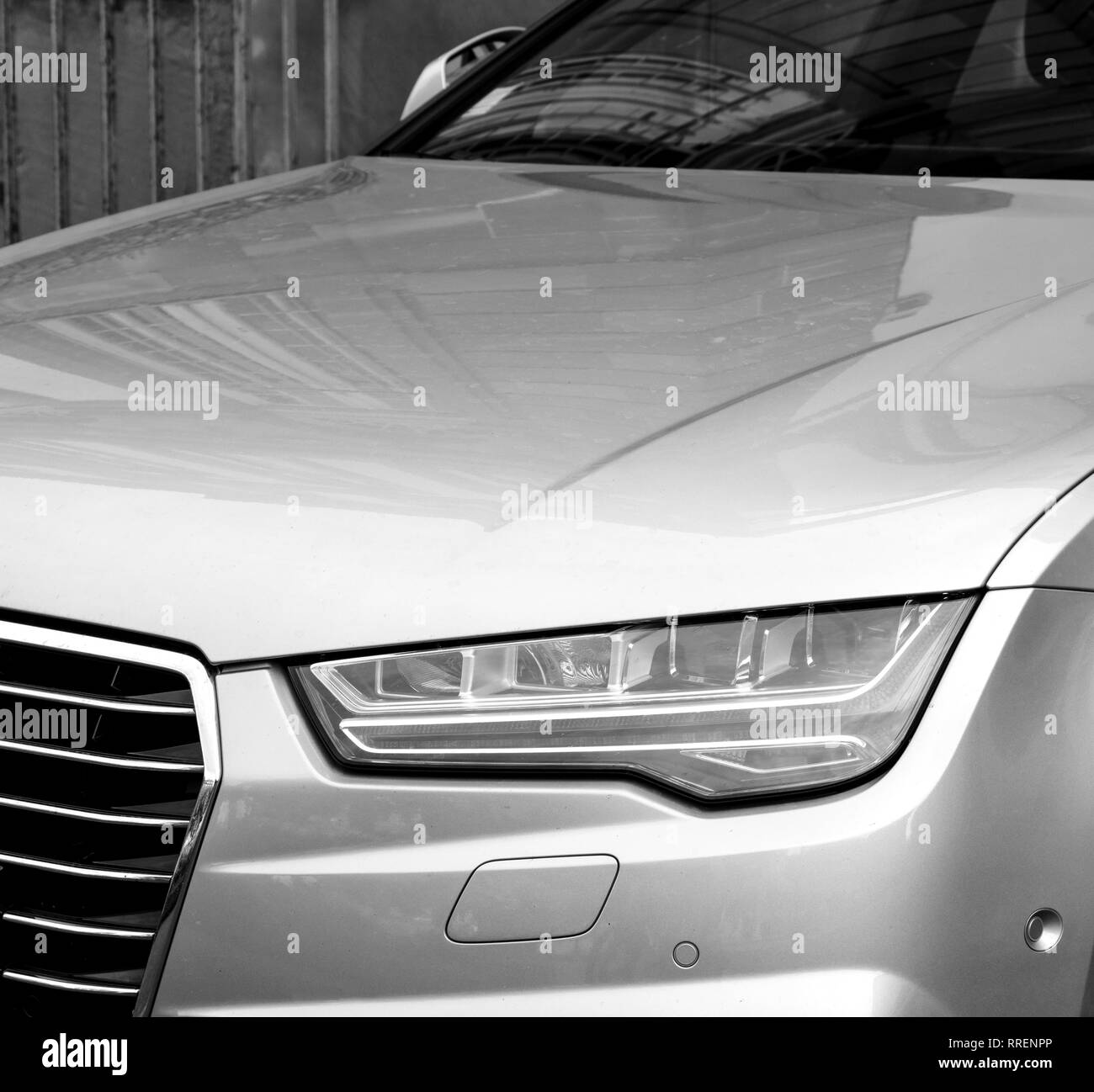 Strasbourg France Oct 1 17 Black And White Silver Luxury Audi A8 Vehicle Parked In An Upper Class Neighbourhood In Strasbourg France In Place Broglie Near City Hall Stock Photo Alamy