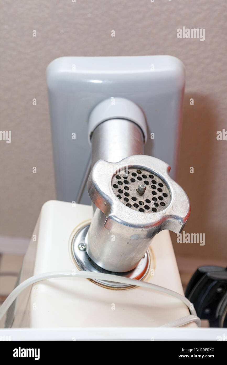 Household electric meat grinder on the shelf Stock Photo Alamy