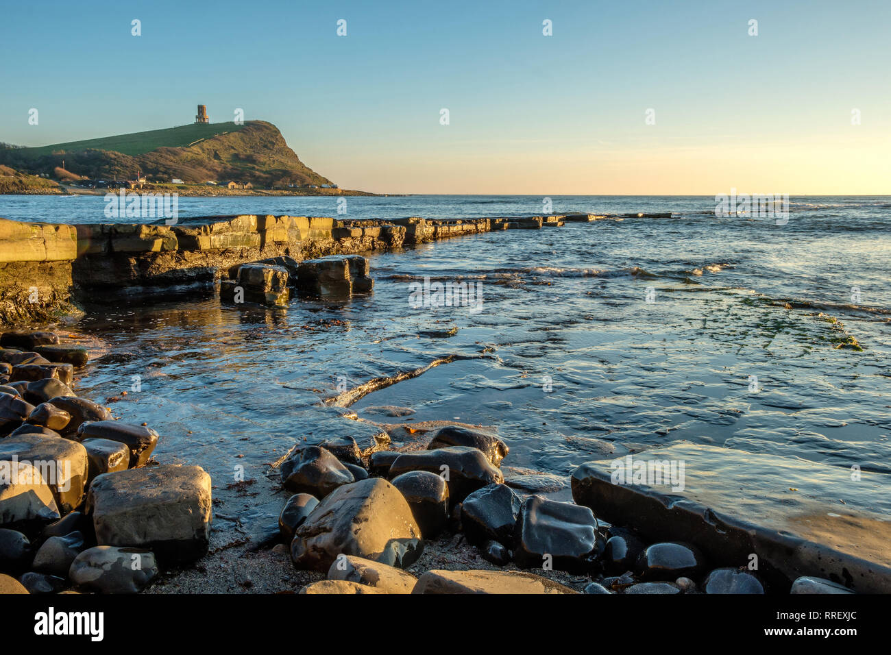 Kimmeridge Ledge Exposed By Low Tide At Kimmeridge Bay Dorset England