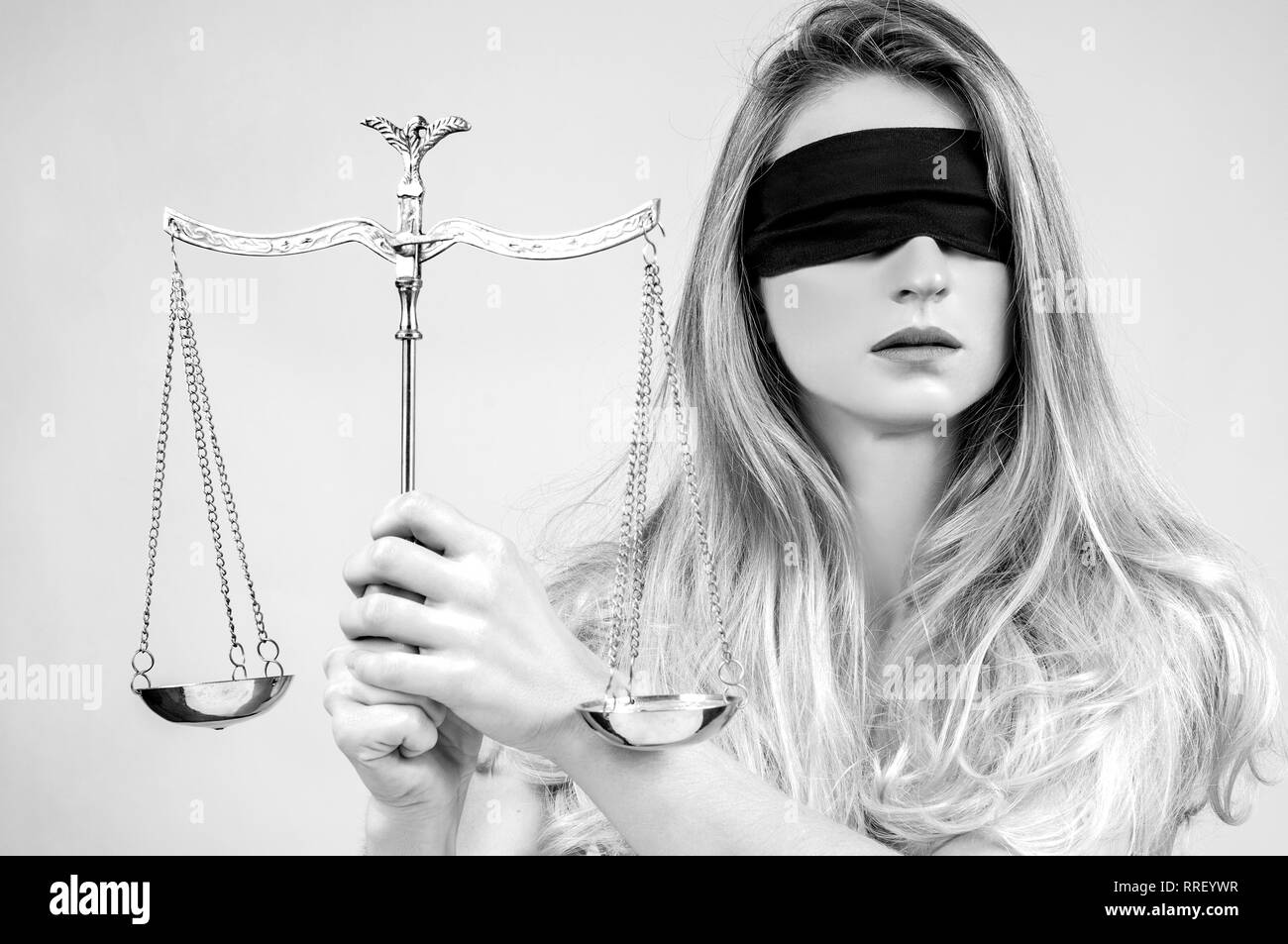 Lady justice statue blindfold Black and White Stock Photos & Images Alamy
