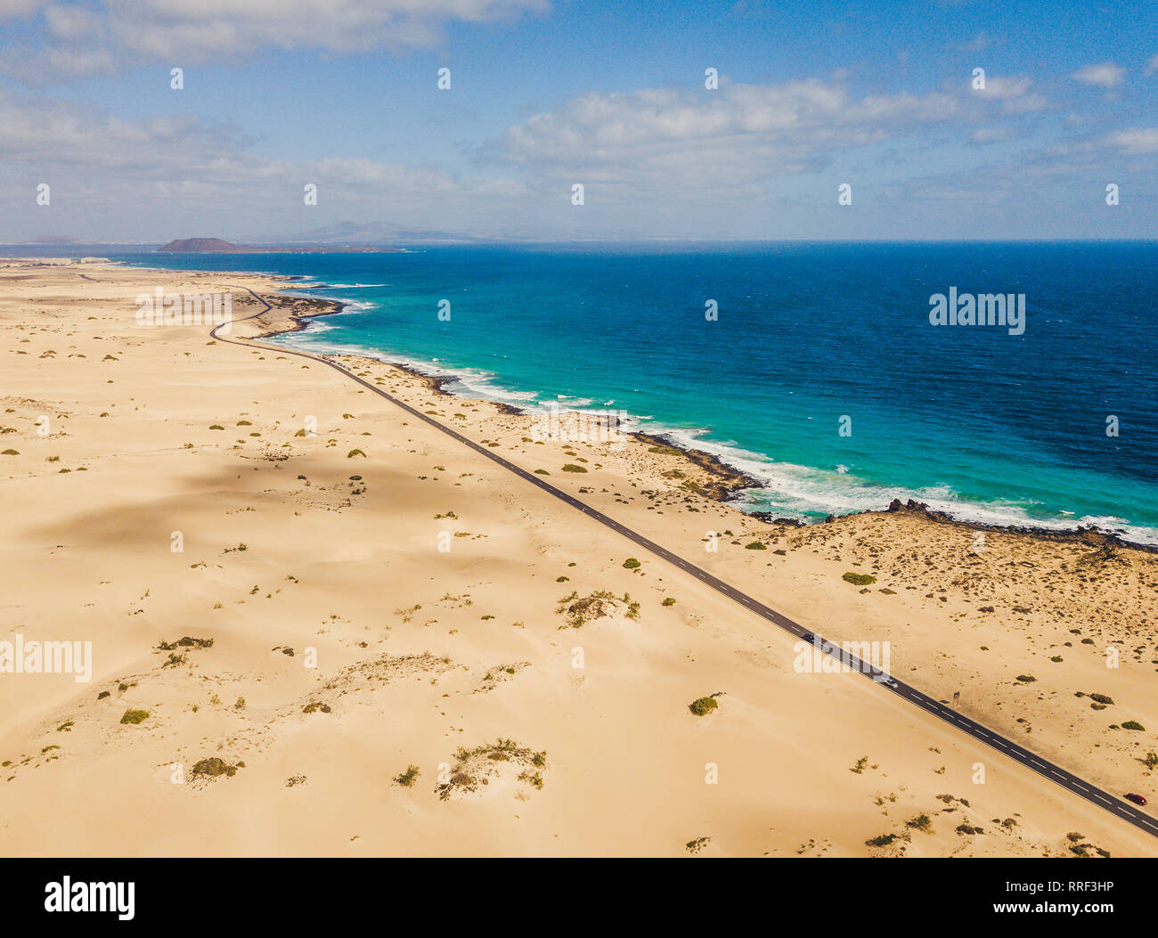 Amazing shoreline of ocean from drone Stock Photo