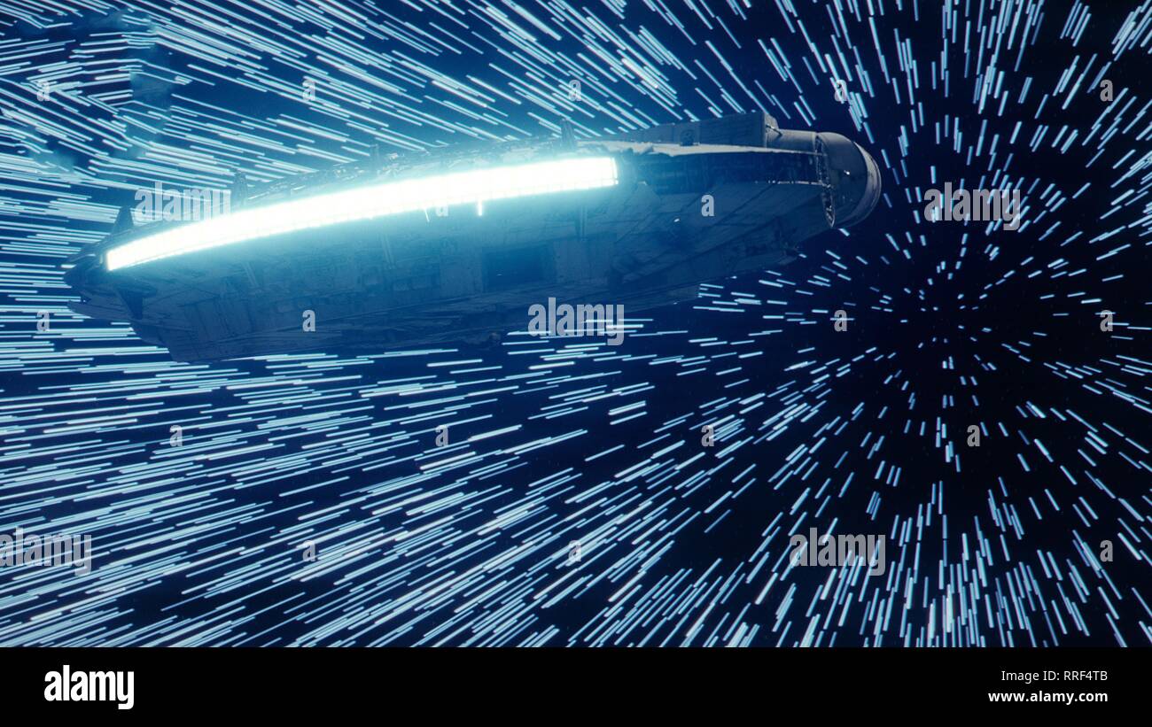 Star Wars The Last Jedi Millenium Falcon Hyperspace 2017 Stock Photo Alamy