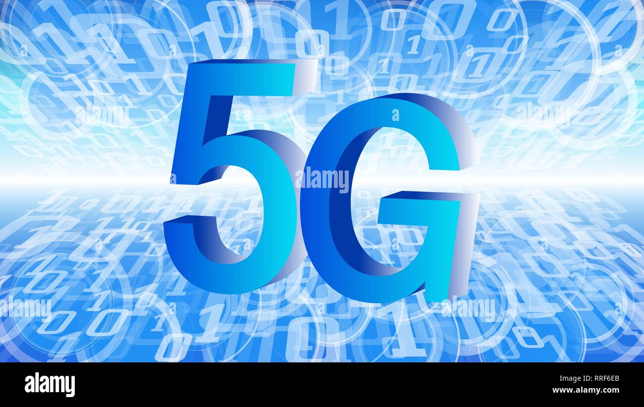 5G network technology, computer system numbers vector digital