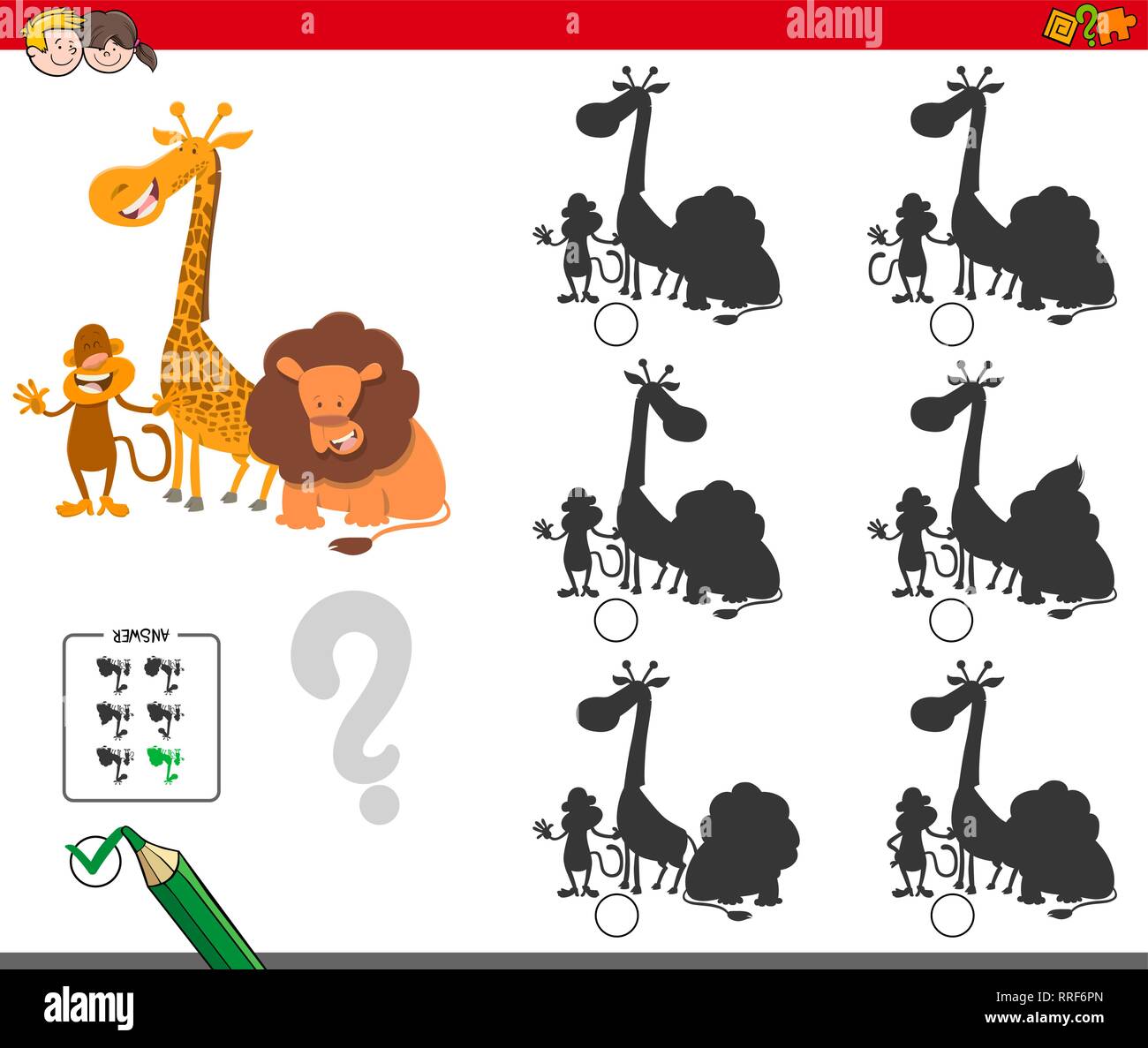 Cartoon Illustration of Finding the Shadow without Differences ...