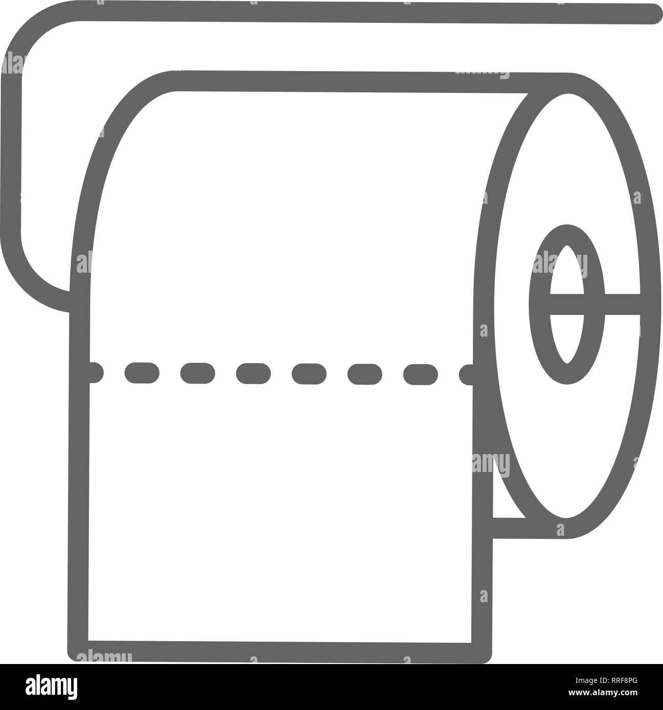 Roll of toilet paper on holder icon digital black vector image Stock