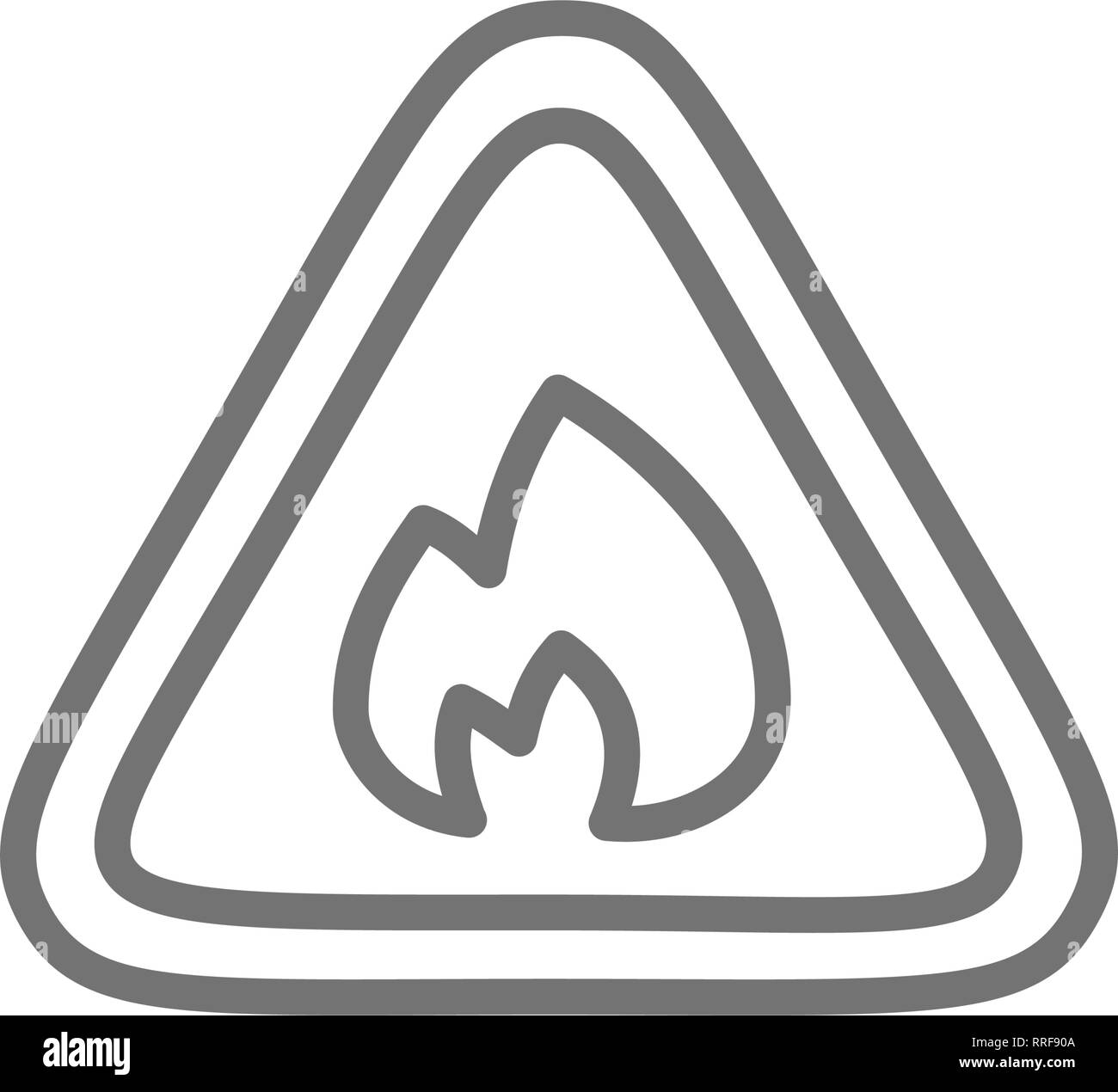 Flammable sign, firefighting, no fire line icon Stock Vector Image