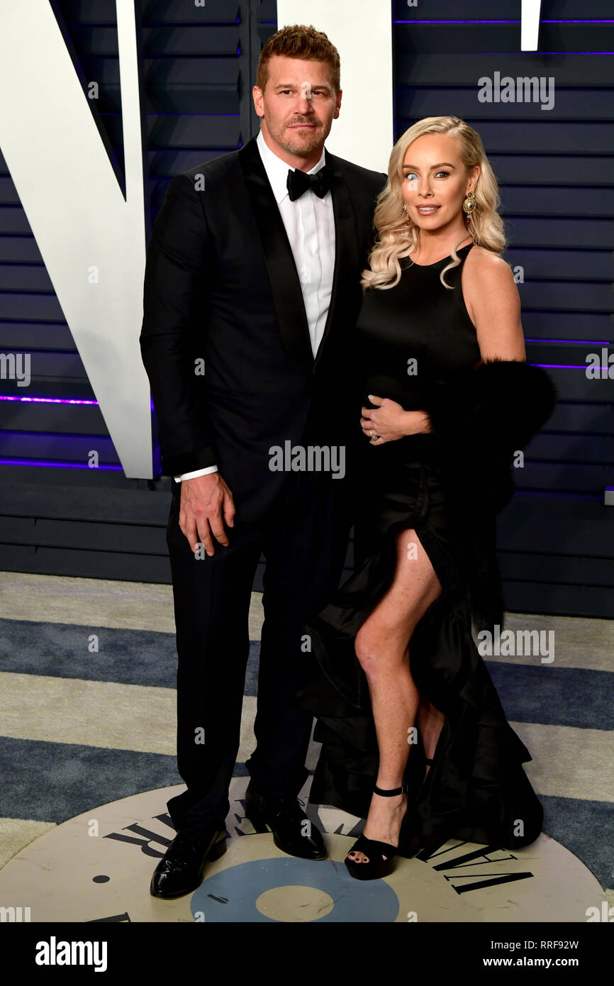 David Boreanaz And Jaime Bergman Attending The Vanity Fair Oscar Party Held At The Wallis Annenberg Center For The Performing Arts In Beverly Hills Los Angeles California Usa Stock Photo Alamy