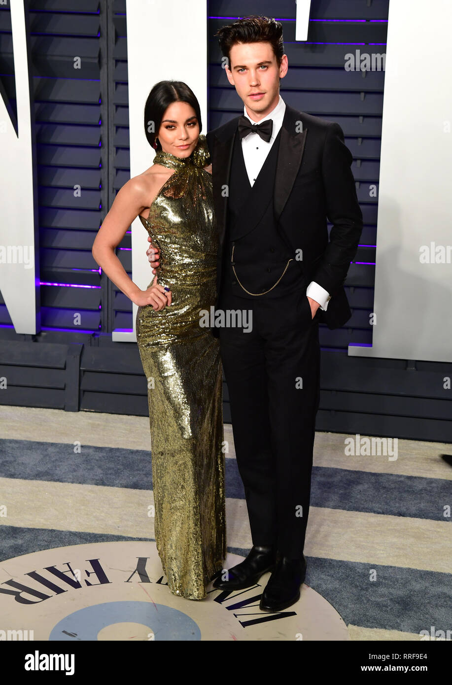 Vanessa Hudgens and Austin Butler attending the Vanity Fair Oscar Party