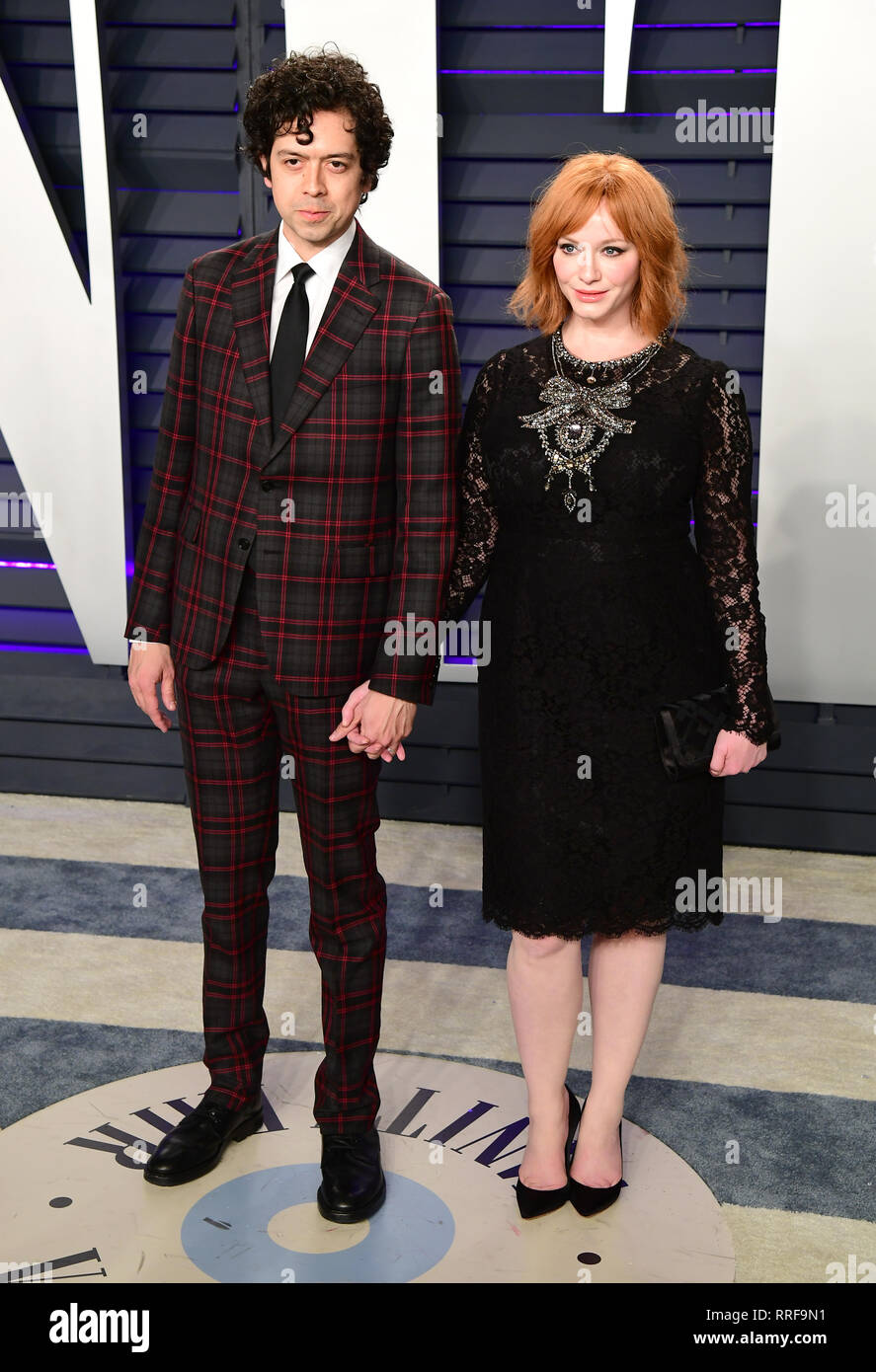 Christina Hendricks and Geoffrey Arend attending the Vanity Fair Oscar Party held at the Wallis Annenberg Center for the Performing Arts in Beverly Hills, Los Angeles, California, USA. Stock Photo