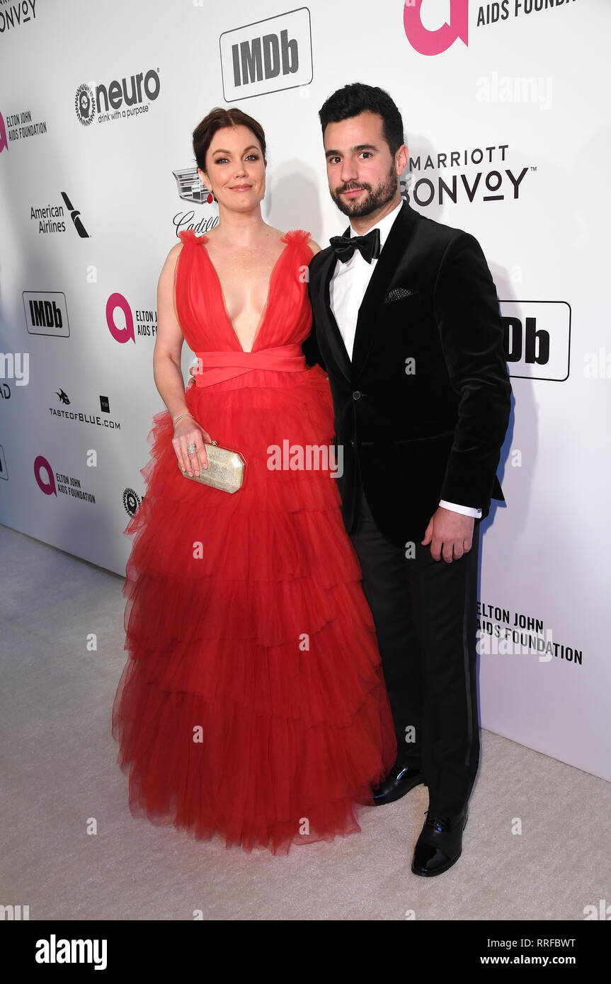 Bellamy Young and Pedro Segundo attending the Elton John AIDS Foundation Viewing Party held at
