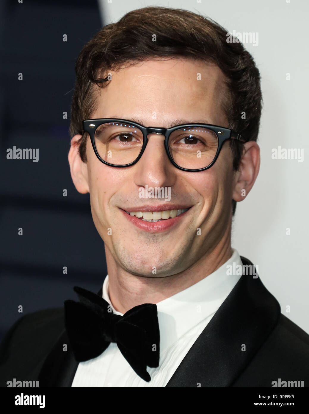 BEVERLY HILLS, LOS ANGELES, CA, USA - FEBRUARY 24: Andy Samberg arrives at the 2019 Vanity Fair Oscar Party held at the Wallis Annenberg Center for the Performing Arts on February 24, BEVERLY HILLS, LOS ANGELES, CA, USA - FEBRUARY 24: Andy Samberg arrives at the 2019 Vanity Fair Oscar Party held at the Wallis Annenberg Center for the Performing Arts on February 24,