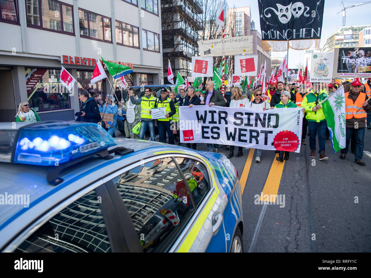 26 February 2019 Bavaria Munchen Demonstrators Walk Through The