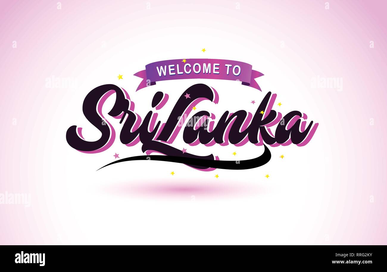 SriLanka to Creative Text Handwritten Font with Purple Pink